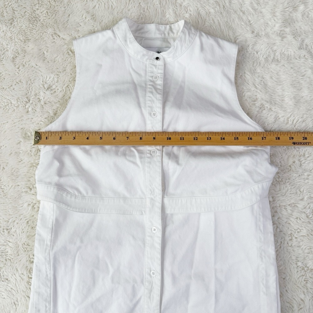 Proenza Shouler Woman White Mandarin Collar Sleeveless Dress US4 Luxury Minimal - Picture 8 of 11